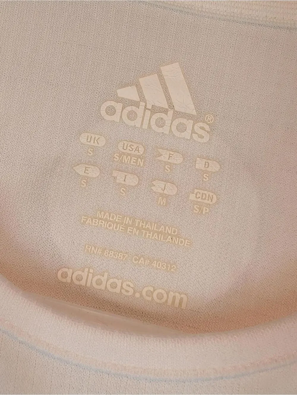Adidas Parsippany SC Soccer Jersey White Mens Small